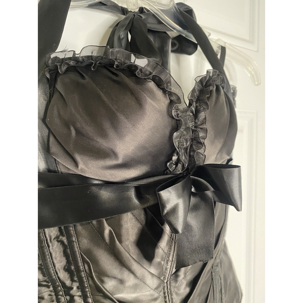 Charmian Women's Medium Burlesque Vintage Fashion Classic Satin Bustier Corset - Picture 6 of 14